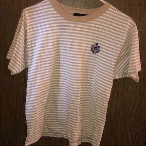 Tan & White striped shirt size  small
